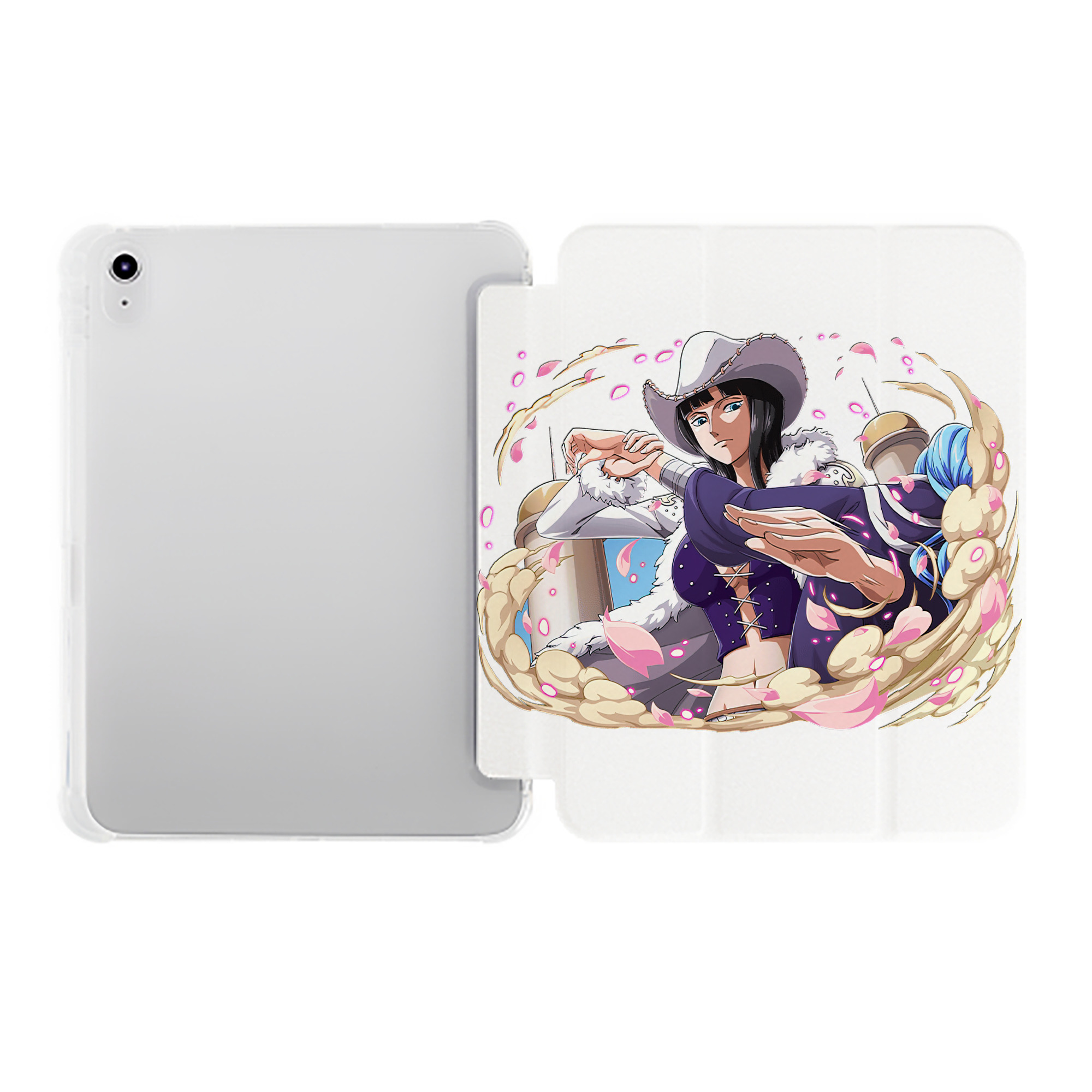 （画像用） ワンピース ニコ・ロビン ONE PIECE Nico Robin IPad ケース ペン収納付き 三つ折りスタンド PUレザー×シリコン 対応機種9.5/10.5/10.9インチ